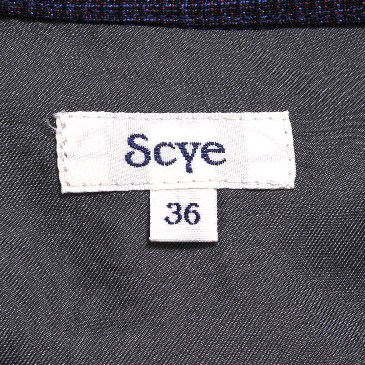 22SS SCYE Micro Checked Wool Blend Camp Collar Shirt 定価50,600円 size36 パープル サイ マイクロチェック キャンプカラーシャツの画像7