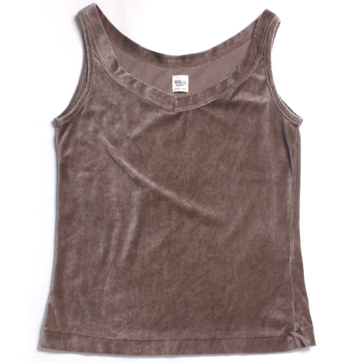 23AW Ron Herman Pigment Velour Tank Top 定価14,300円 sizeXS brown 3810900113 ロンハーマン べロア タンクトップ