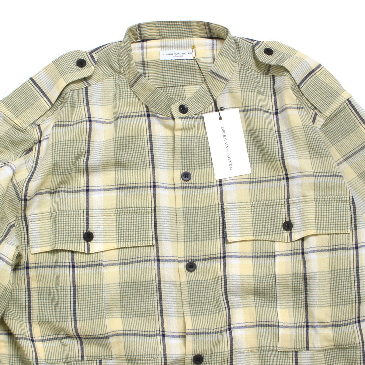 【タグ付き・新品・定価71,500円】DRIES VAN NOTEN COLE BIS 2210 M.W.SHIRT 44ドリスヴァンノッテン バンドカラーロングシャツ_画像4