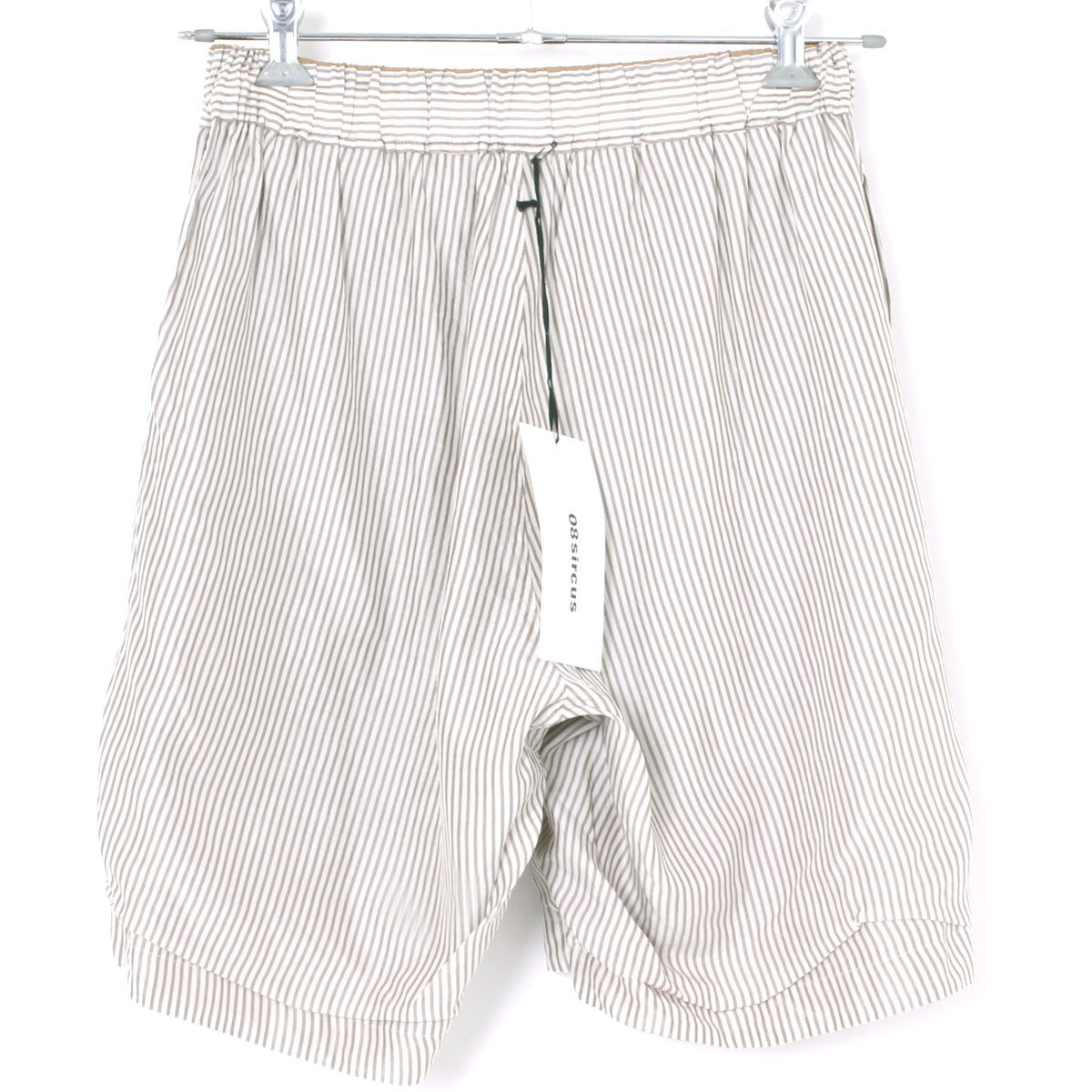 新品 08sircus CO/CU BROAD STRIPE REVERSIBLE SHORTS 定価39,000円 size4 キャメル S19SM-PT03 08サーカス ショートパンツ_画像5