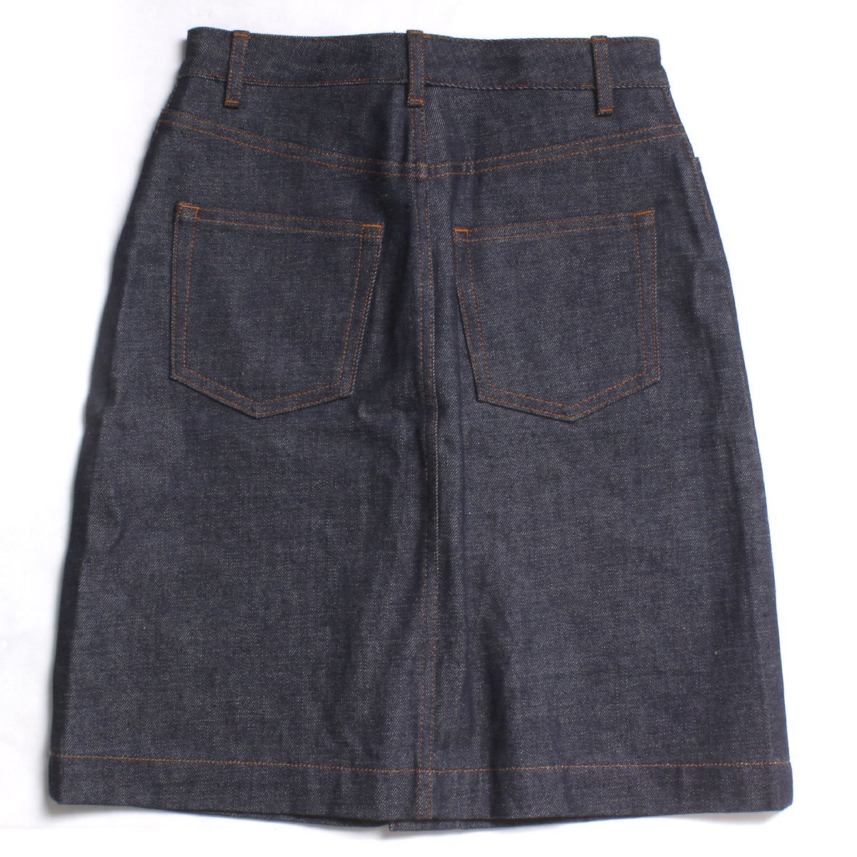 A.P.C. CODBS F06189 ノンウォッシュデニムスカート 定価20,900円 size34 INDIGO アーペーセー インディゴ シルバーボタン APC_画像2