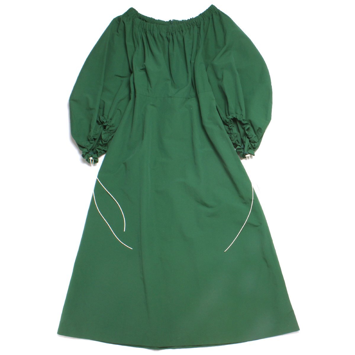YOHEI OHNO balloon sleeve dress バルーンスリーブドレス 定価45,000円 sizeOS グリーン ヨウヘイ オオノ ワンピース シャーリング