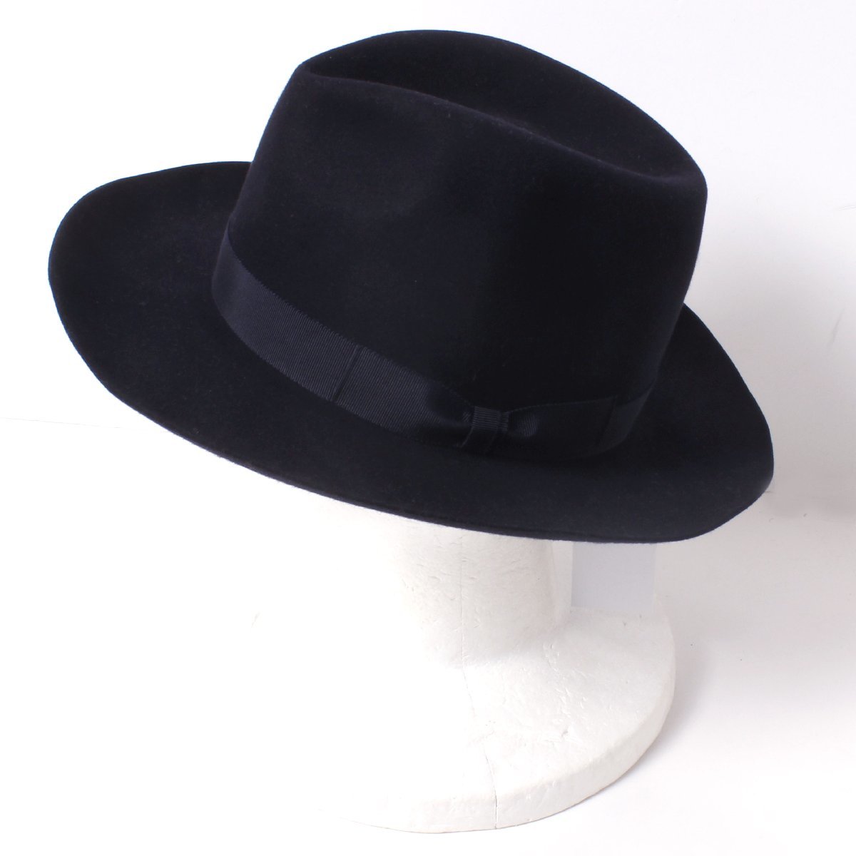 【新品・未使用】KIJIMA TAKAYUKI BEAVER HAIR FELT HAT 定価46,200円 size1 Navy E-013A キジマ タカユキ ビーバーヘアフェルト ハット_画像5