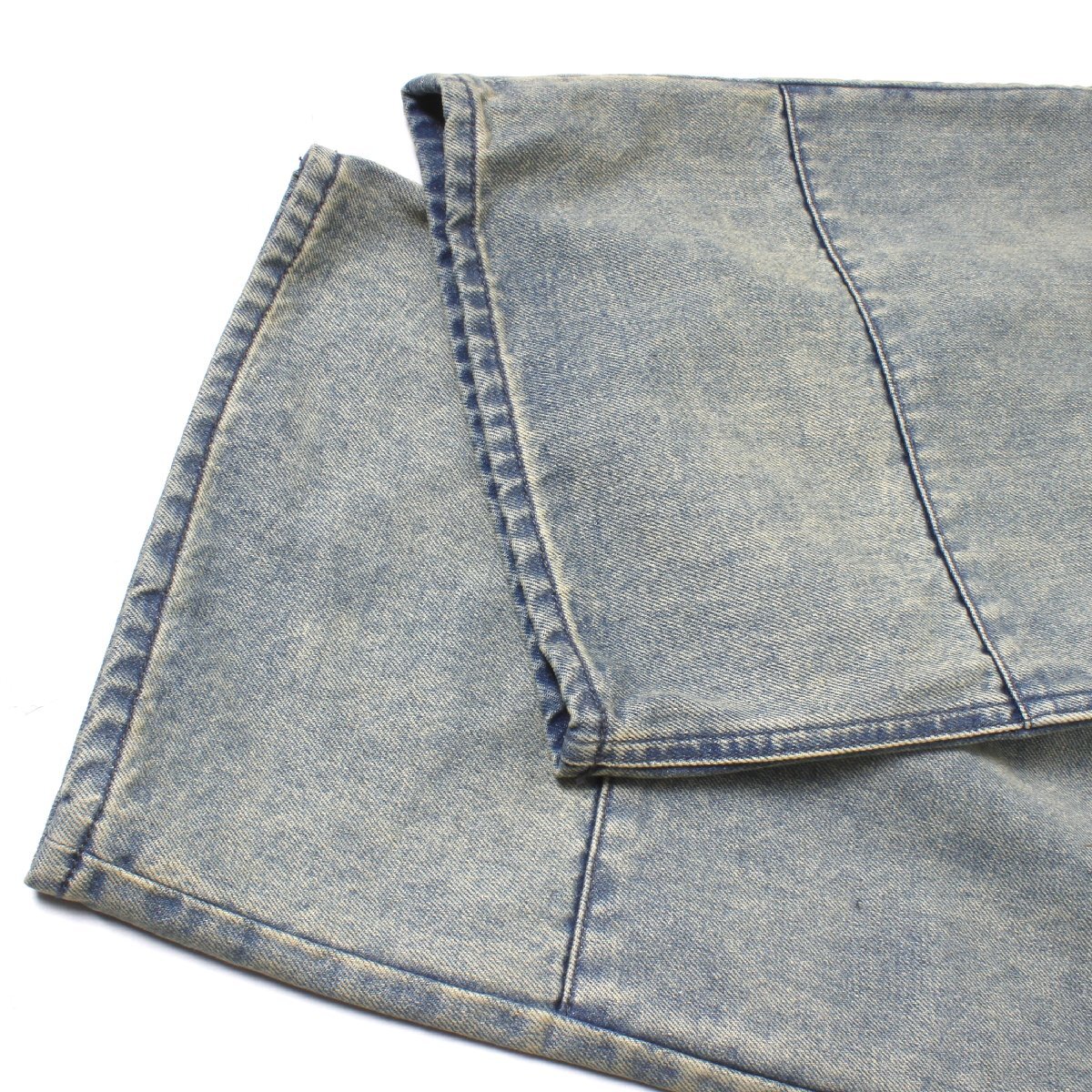 【新品】SHIKITARI FADED WIDE DENIM PANTS sizeL BLUE シキタリ ワイド デニムパンツ_画像6