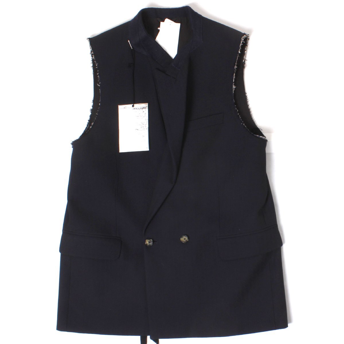 MARINA YEE WHITEJACK Origami Sleeveless Blazer sizeM NAVY マリナイー ベスト ブレザー