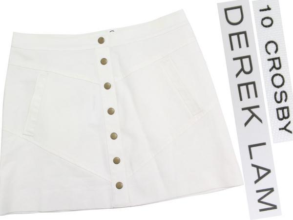 新品 10 CROSBY DEREK LAM フロントボタン スカート 定価32,550円 size4 ホワイト テン クロスビー デレクラム 白_画像1