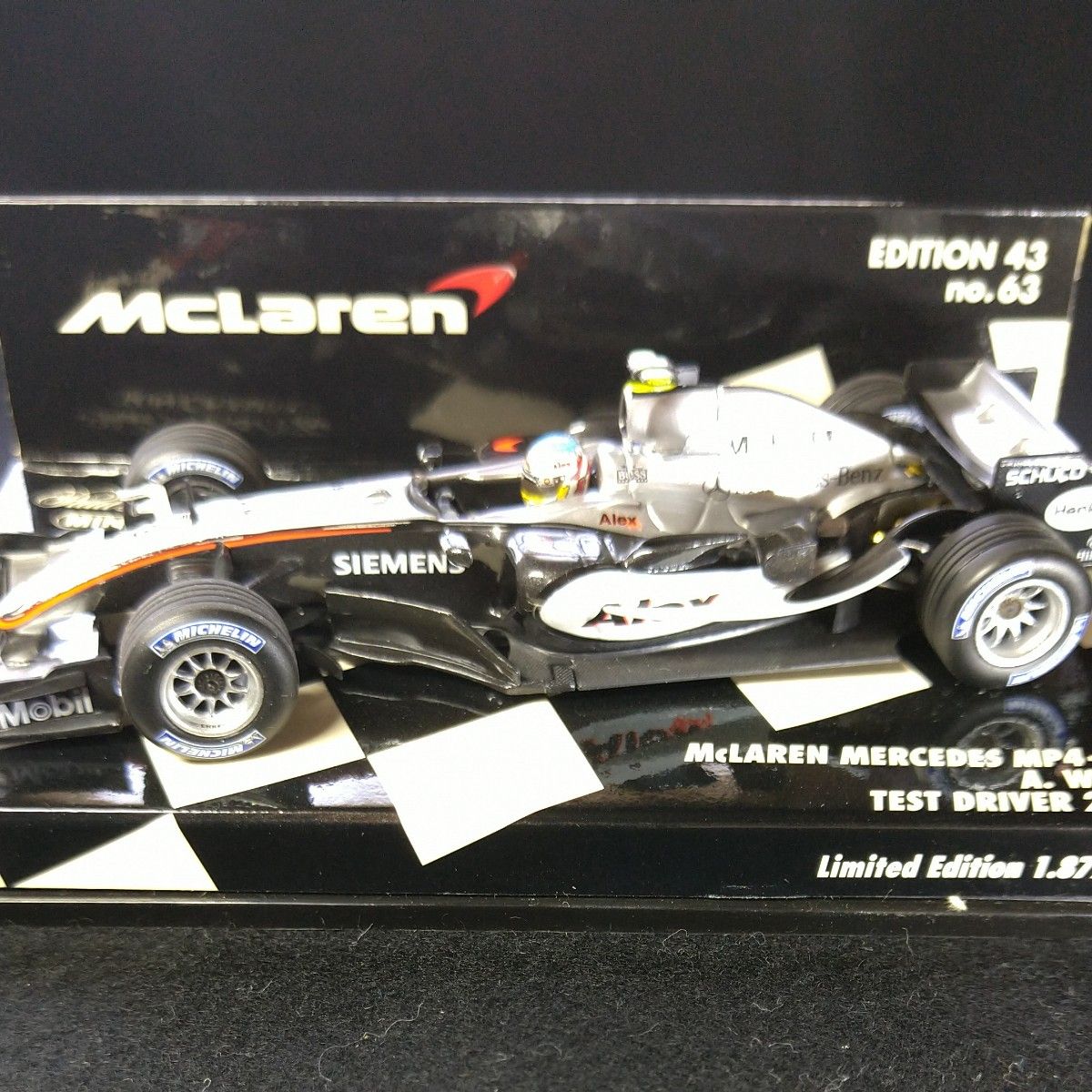 ミニカー 1/43 ミニチャンプス McLAREN MERCEDES MP4-20 A.WURZ TEST DRIVER 2005