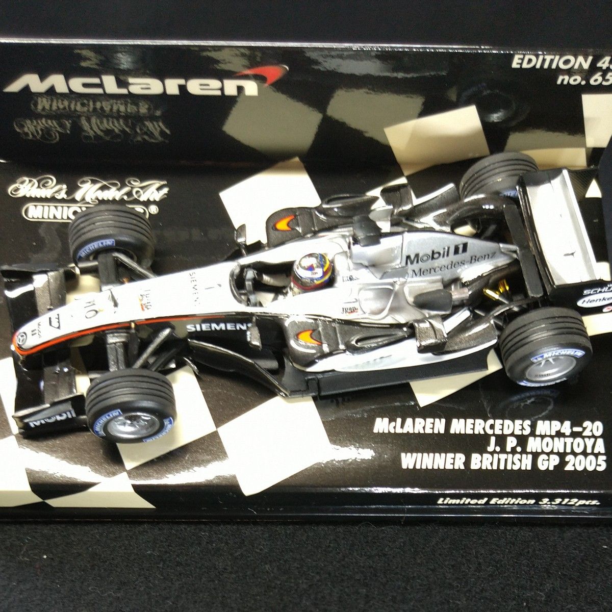 ミニカー 1/43 ミニチャンプス McLAREN MERCEDES MP4-20 J.P.MONTOYA WINNER