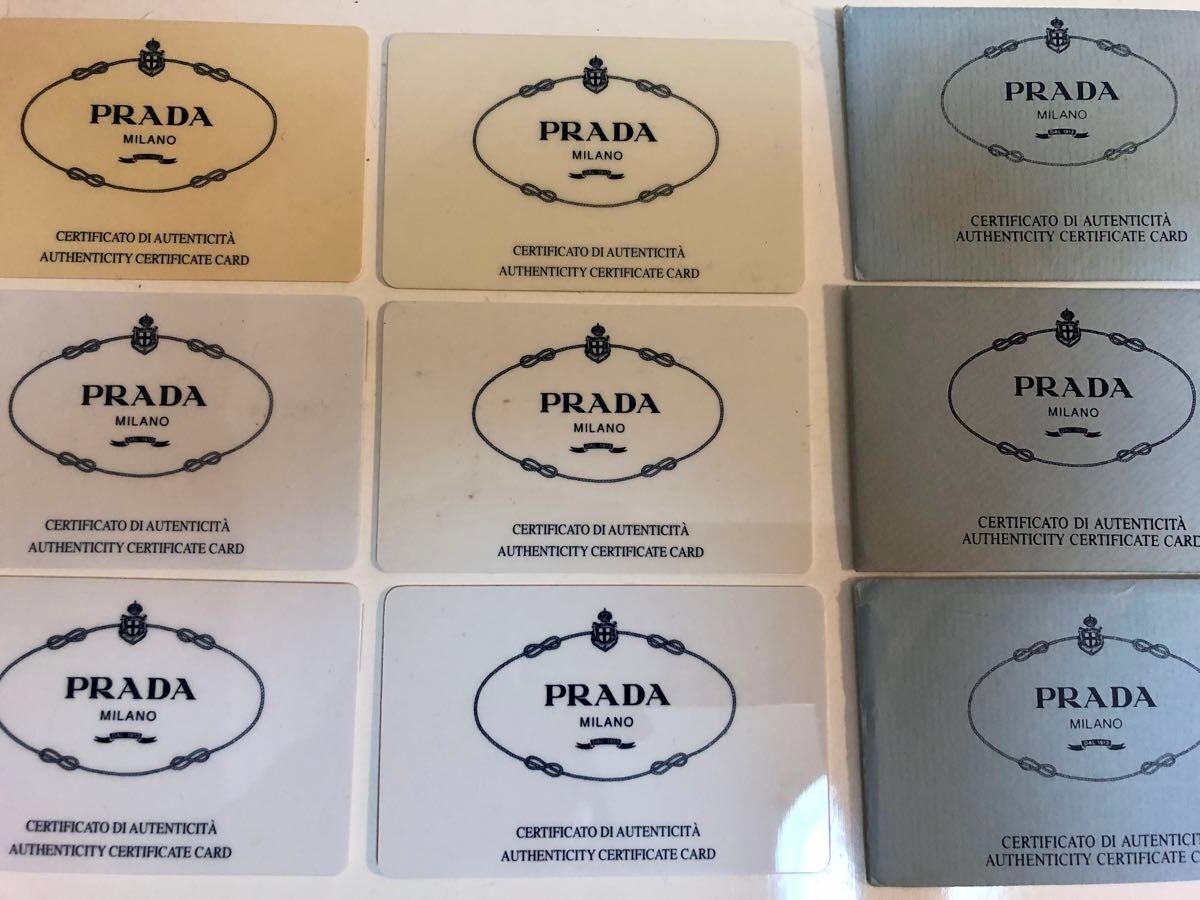 PRADA プラダ ギャランティカード6枚 ミニ封筒3枚 合計9点セット PRADA プラダ ギャランティカード6枚 ミニ封筒3枚 合計9点セット