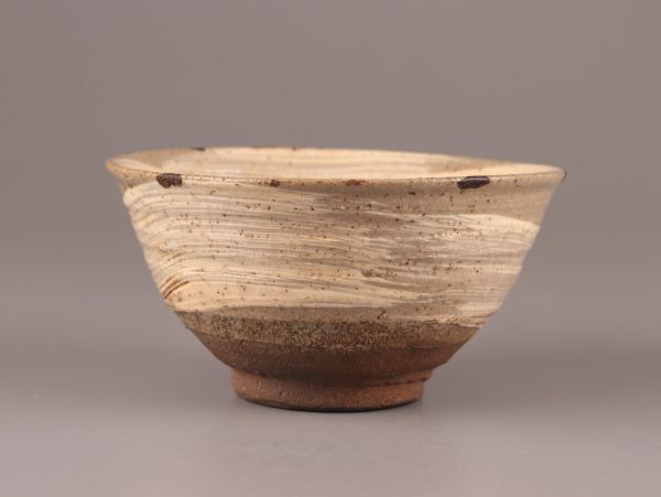 古美術 朝鮮古陶磁器 李朝 刷毛目 茶碗 時代物 極上品 初だし品 C4728_画像2