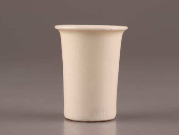 煎茶道具 清風与平 造 在銘 白磁 巾筒 時代物 極上品 初だし品 C4695_画像3