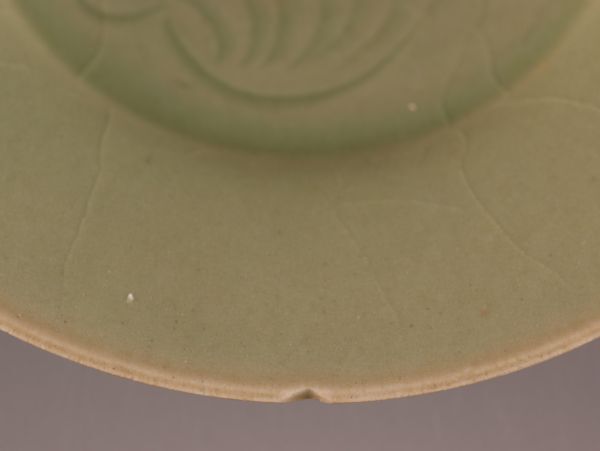 中国古玩 唐物 明代 龍泉窯 青磁 皿 時代物 極上品 初だし品 C4691の画像5