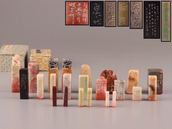 中国古玩 唐物 寿山石 印材 まとめ売り 細密細工 時代物 極上品 初だし品 C4768