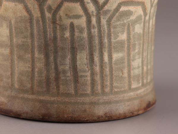 古美術 朝鮮古陶磁器 高麗青磁 梅瓶 時代物 極上品 初だし品 C4835_画像9