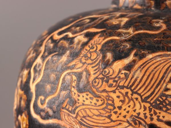 中国古玩 唐物 宋代 天目釉 花瓶 時代物 極上品 初だし品 C4897の画像7