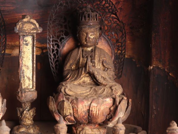 仏教美術 時代木彫 仏像 厨子 時代物 極上品 初だし品 C5100_画像4