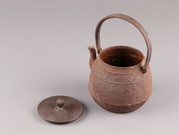 煎茶道具 光玉堂造 名人造 銅製蓋 胴在印 時代鉄瓶 時代物 極上品 初だし品 C5207_画像8