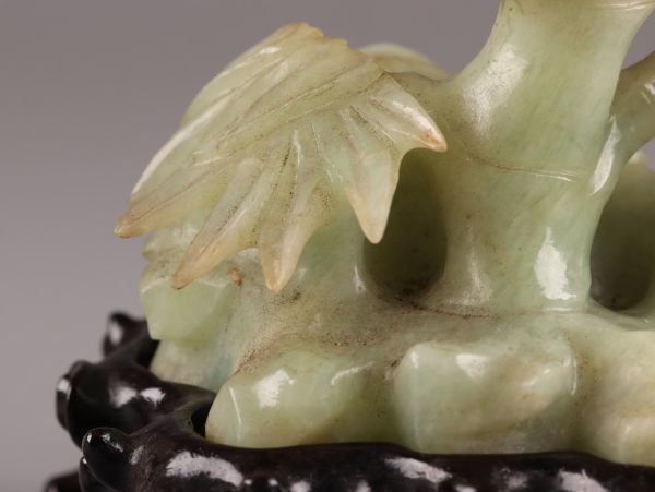 中国古玩 唐物 緑砡石 翡翠 鳥 置物 時代物 極上品 初だし品 C5282_画像7