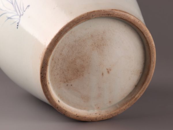 古美術 朝鮮古陶磁器 李朝 白磁 染付 分院 壷 花瓶 時代物 極上品 初だし品 C5341の画像10