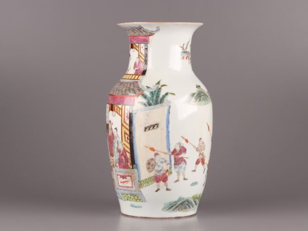 中国古玩 唐物 粉彩 花瓶 時代物 極上品 初だし品 C5316_画像3