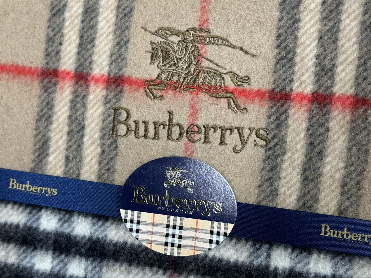 未使用品 BURBERRYS バーバリー 高級純毛毛布 ノバチェック ウール100% オーストラリア サクソン種 西川産業 140×200cm_画像4