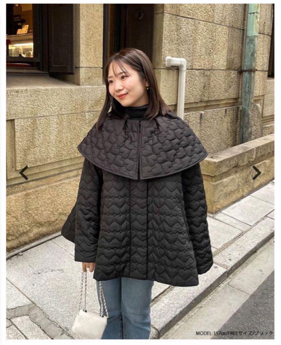 新品タグ付き】 フィットモア ハートキルティングケープカラー 新品タグ付き】 フィットモア ハートキルティングケープカラー