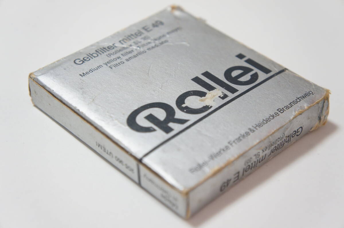 [49mm] Rollei / ローライ GELB-MITTEL Rolleiflex SL 35用カラーフィルター E49_箱は激しい傷み有、オマケ程度です