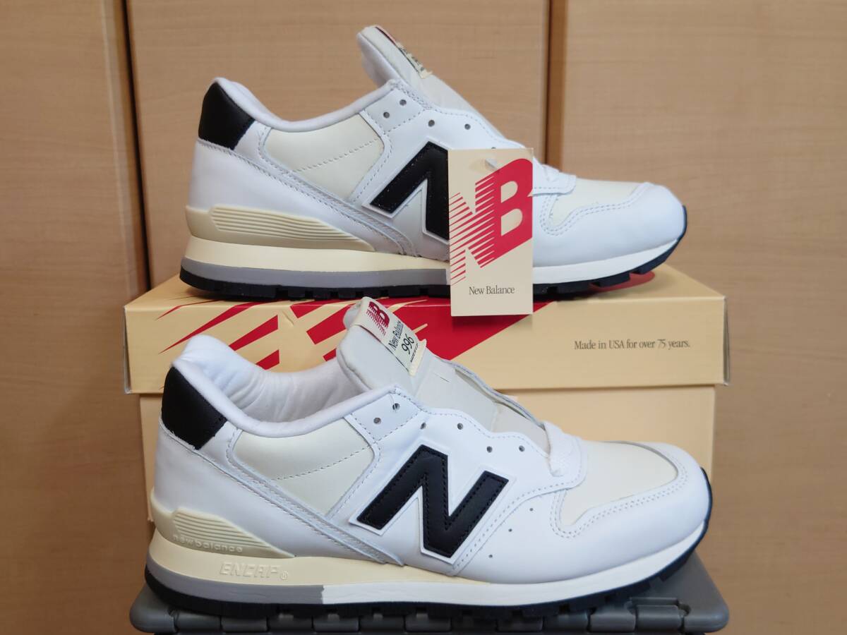 新品未使用品　New Balance ニューバランス　U996TC　27.0cm US9　USA アメリカ　オールレザー(シュータン除く)　ホワイト ブラック 白 黒_画像6