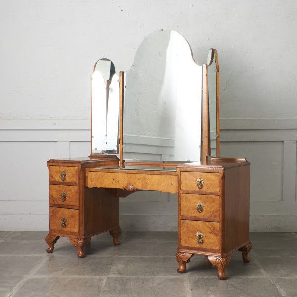 IZ77883F*Lloyd\'sAntiques antique 3 surface mirror dresser desk mahogany dresser mirror chest Classic roiz antique s