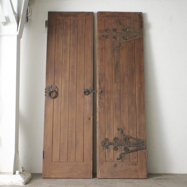 IZ77042F* Britain antique both opening wood door wooden . material fittings . material entranceway door bro can toDIY display lino beige .n equipment ornament modern 