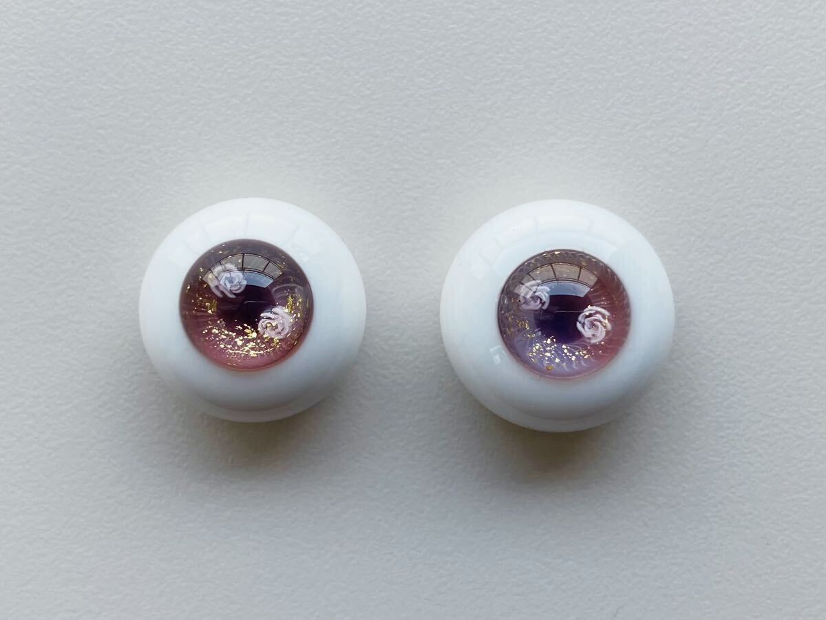 【未使用/送料込】DOLK×MIYABI GLASS STUDIO Rose Eyes Premium 金箔散 18ｍｍ グラスアイ 18mm ディーラー スーパードルフィー ボークス