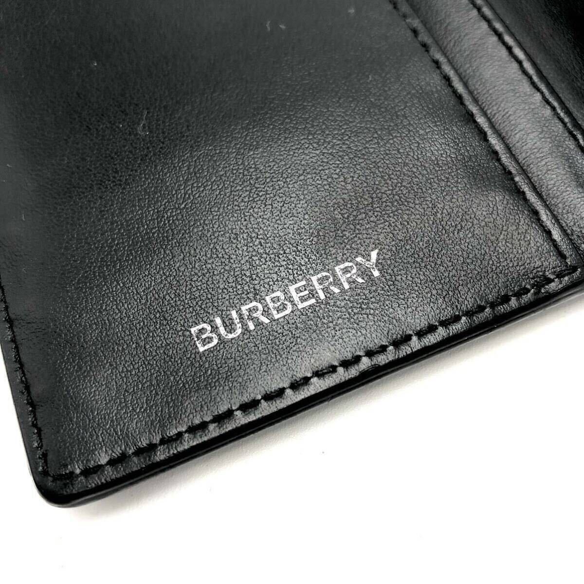 1円【近年モデル 未使用級】BURBERRY バーバリー TBモノグラム ブラック 黒 長財布 折財布 二つ折り 札入れ 小銭入れ メンズ_画像10