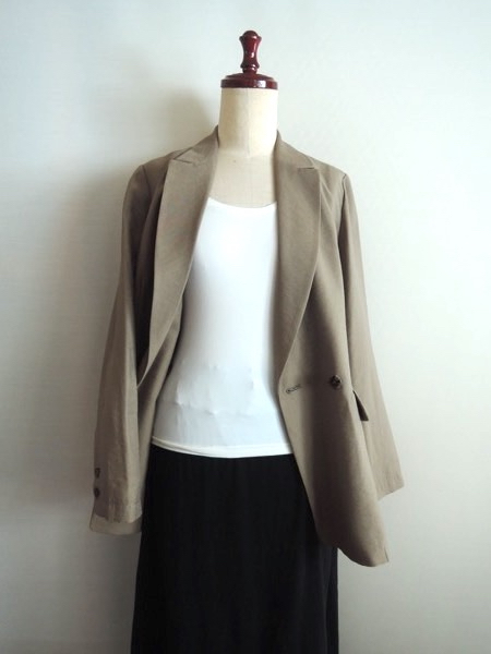 fredy emuefretiemyu mat tumbler double jacket double breast tailored feather woven khaki size 36/ Nolley's 