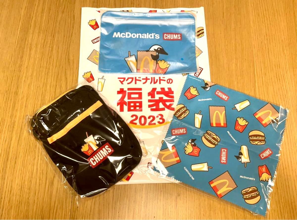 マクドナルド福袋2023◆ミニショルダー　3点セット（チャムス CHUMS）コラボ 非売品 ノベルティ 限定品