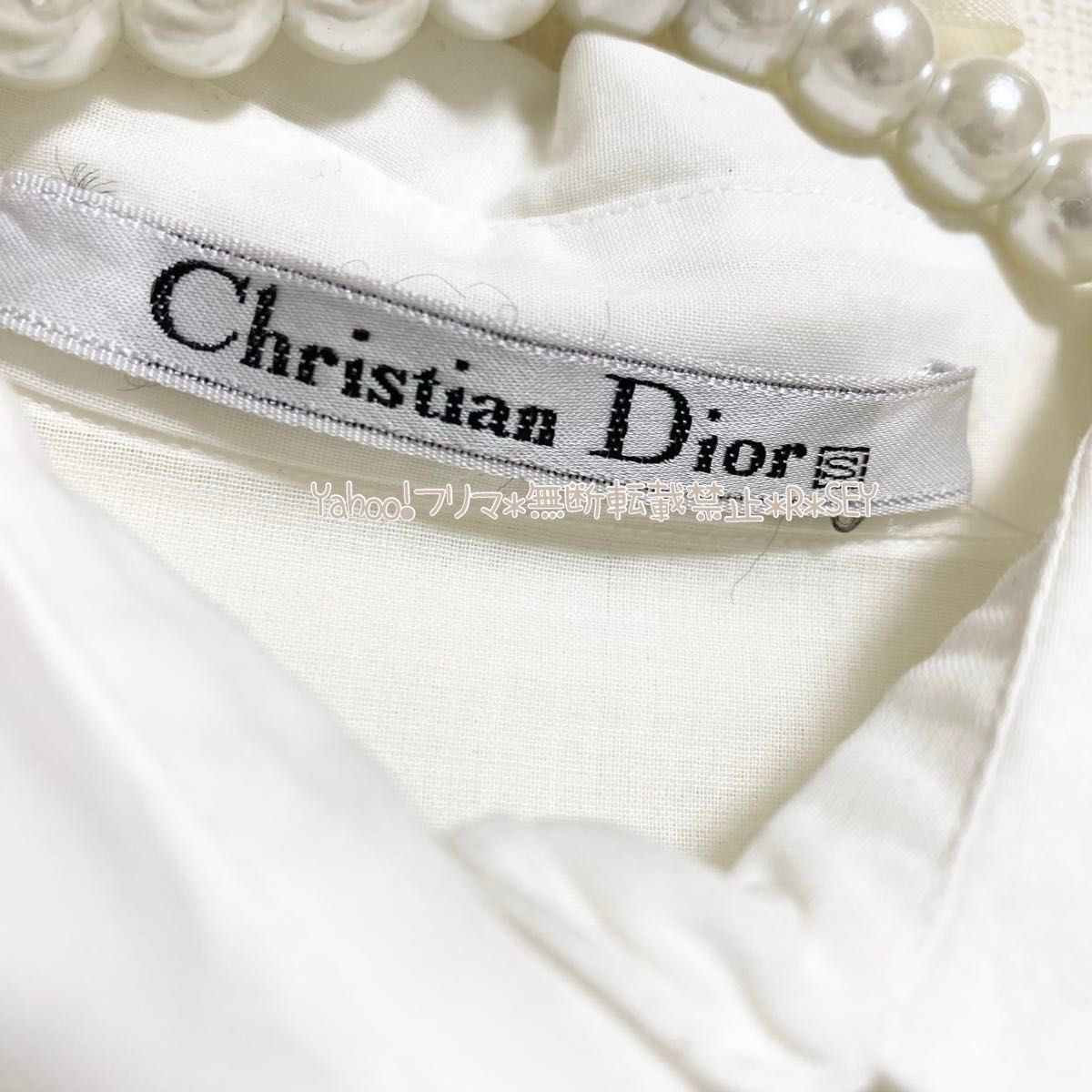 Christian Dior クリスチャン　ディオール  シャツ　半袖シャツ 白 S ホワイト 無地