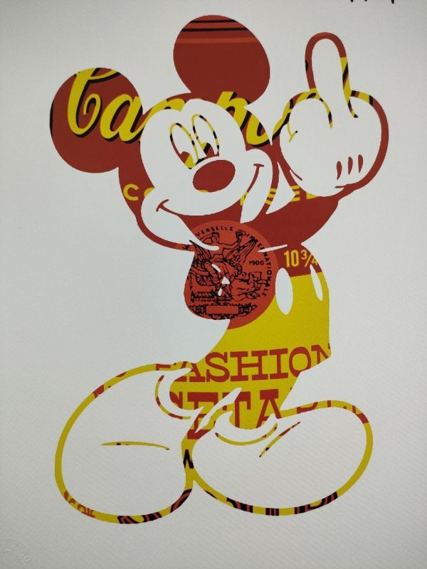 世界限定100枚 DEATH NYC アートポスター 37 ミッキーマウス ディズニー Disney KAWS カウズ フィンガー Campbell ウォーホル_画像3