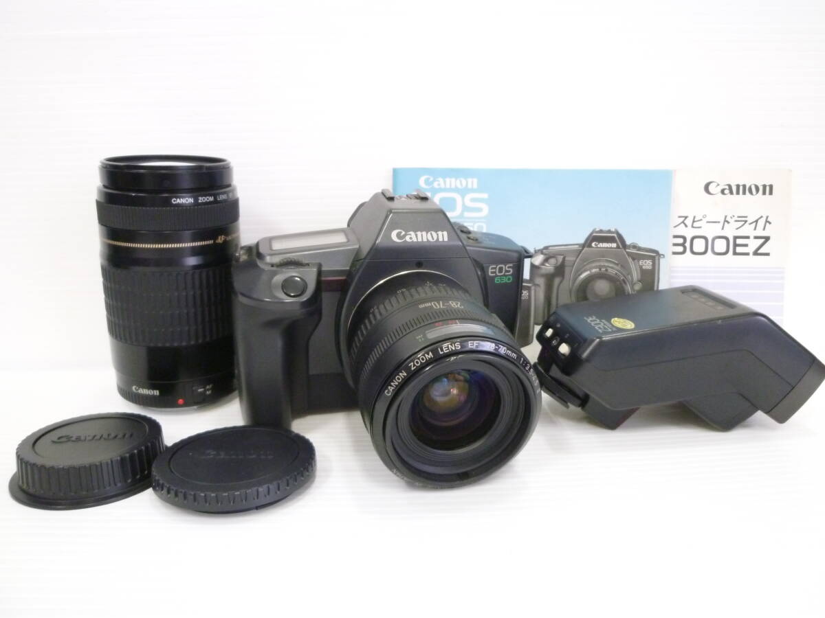 62078◆Canon/キヤノン EOS630 一眼レフフィルムカメラ , レンズ CANON ZOOM LENS EF 28-70mm 1:3.5-4.5 Ⅱ , 75-300mm 1:4-5.6◆の画像1