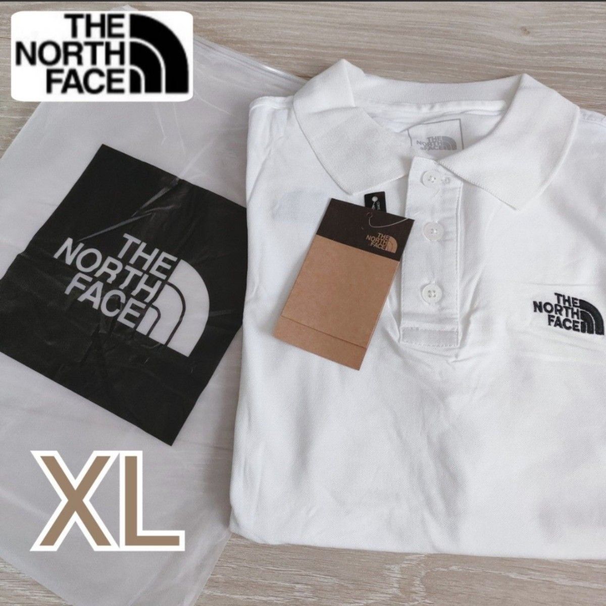 THE NORTH FACEノースフェイス半袖ポロシャツTシャツホワイト白XL