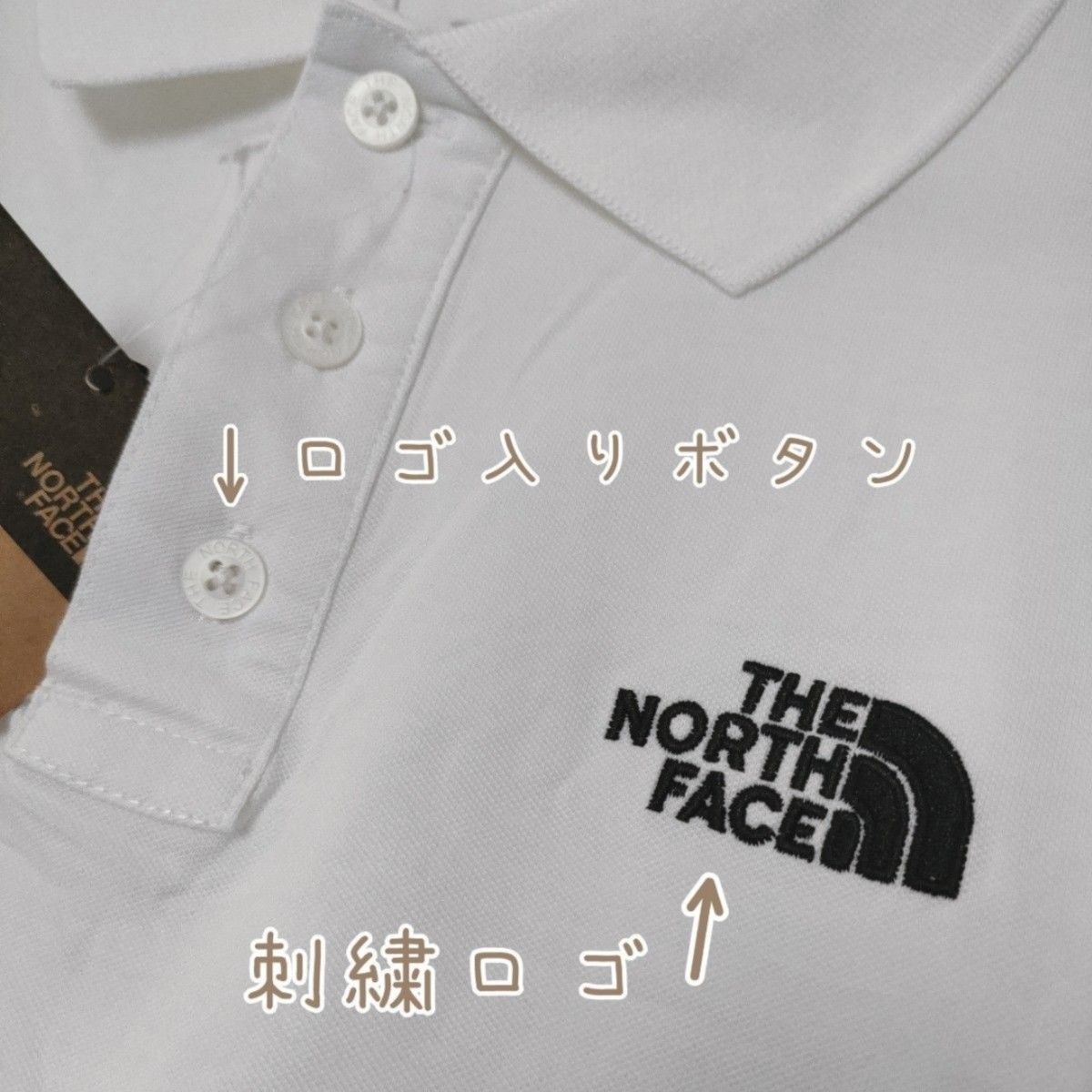 THE NORTH FACEノースフェイス半袖ポロシャツTシャツホワイト白XL