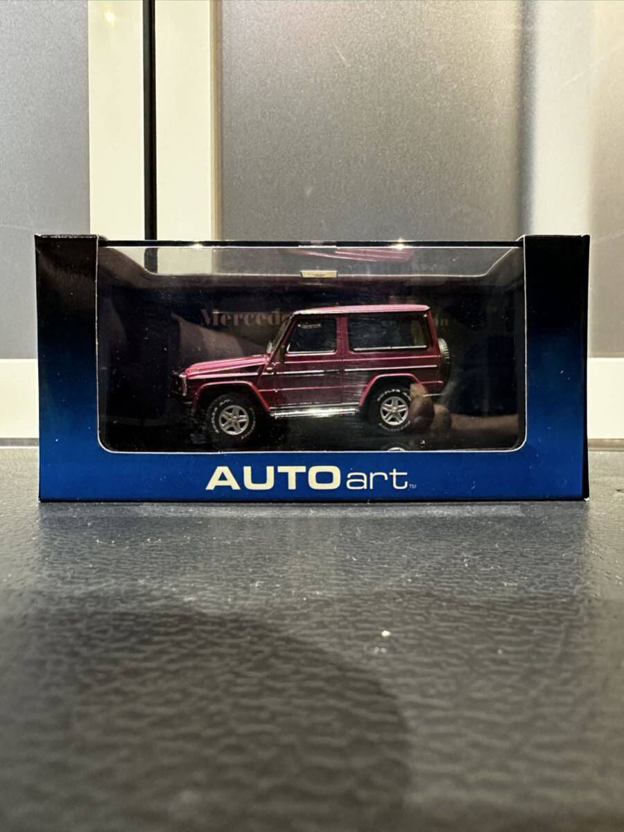 ☆ AUTO art オートアート1/43 メルセデスベンツGクラス300GE ショートMERCEDES -BENZ W463 Short ☆ルビーレッドxブラック ミニカー中古の画像1