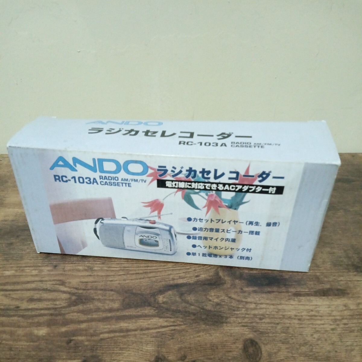 ANDO compact radio-cassette RC-103A unused goods 