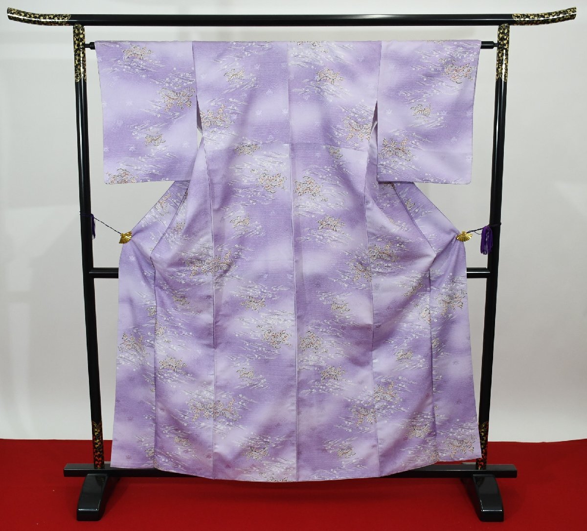 小紋 着物 袷 洗える着物 輪車老松 身丈152.5cm 裄丈63cm ★ kb-5683 桜庭呉服店_画像2