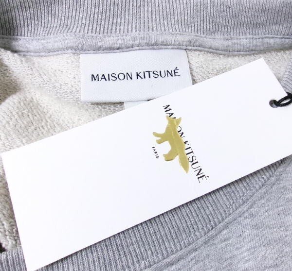  new goods *MAISON KITSUNE* mezzo n fox * sweat sweatshirt * crew neck gray *M cotton 100%