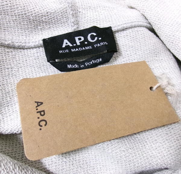  новый товар *A.P.C* A.P.C. * тренировочный Parker * серый XS* Logo хлопок 100%*f-ti-