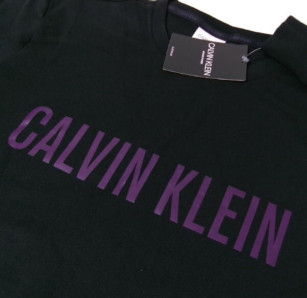  new goods *CALVIN KLEIN* Calvin Klein * Logo sweat sweatshirt *US size S* stretch * black 