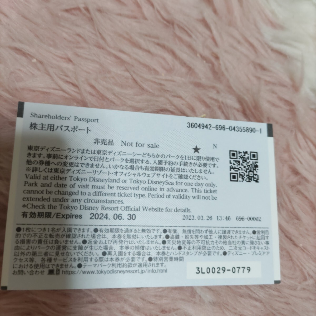 株主用パスポート 東京ディズニーリゾート_画像2
