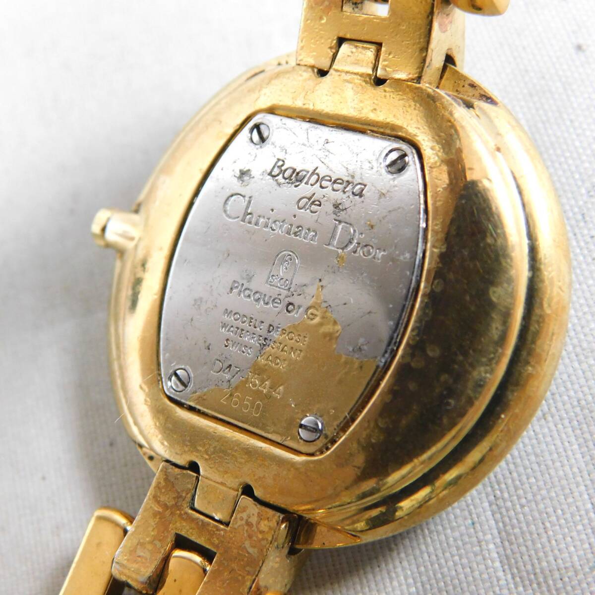 稼働〇 ディオール D47-154-4 メンズ ゴールド 腕時計 クオーツ Christian Dior_画像7