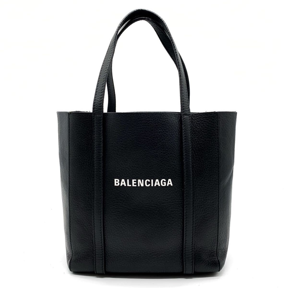 1 иен [ высший класс ]BALENCIAGA Balenciaga 2way сумка на плечо большая сумка рука Every teiXXS кожа натуральная кожа черный мужской женский 