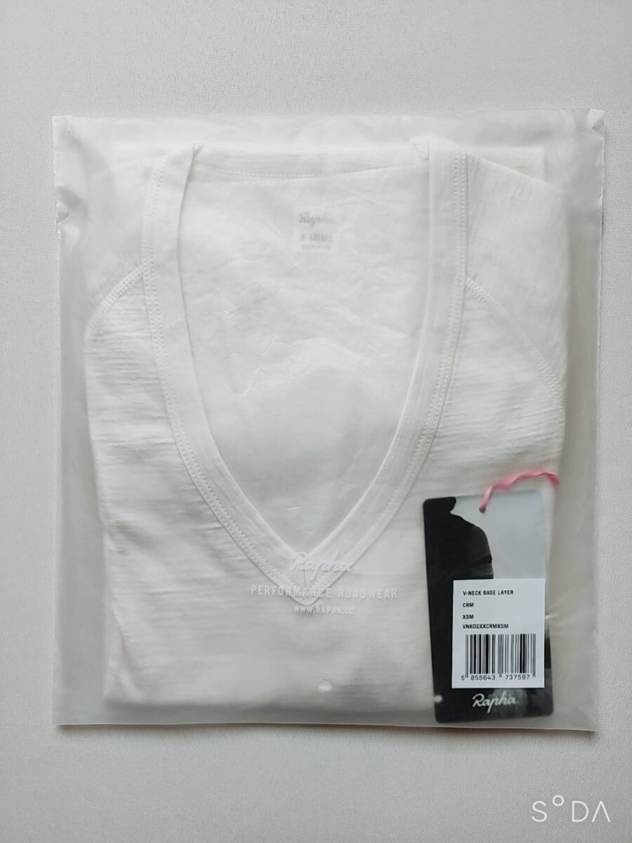 【新品未使用】 Rapha merino wool base layer V neck white ラファ メリノウール ベースレイヤー Vネック 半袖 白 XS サイズ_新品未使用