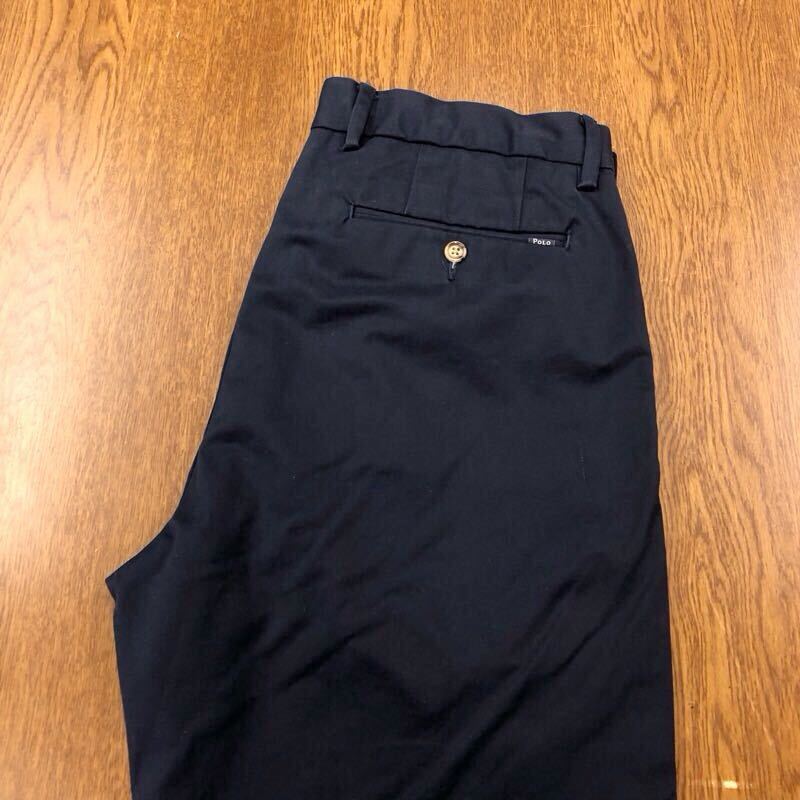 【FC195】POLO RALPH LAUREN W32 L32 チノパンツ ワークパンツ ネイビー ストレッチ生地 メンズブランド古着 ポロ ラルフローレン 送料無料_画像1